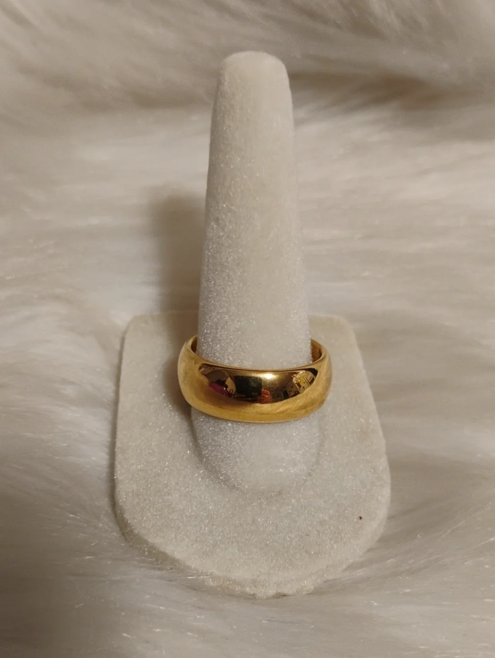 Tungsten Carbide High Polished Comfort Fit Gold Dome Band Ring Unisex